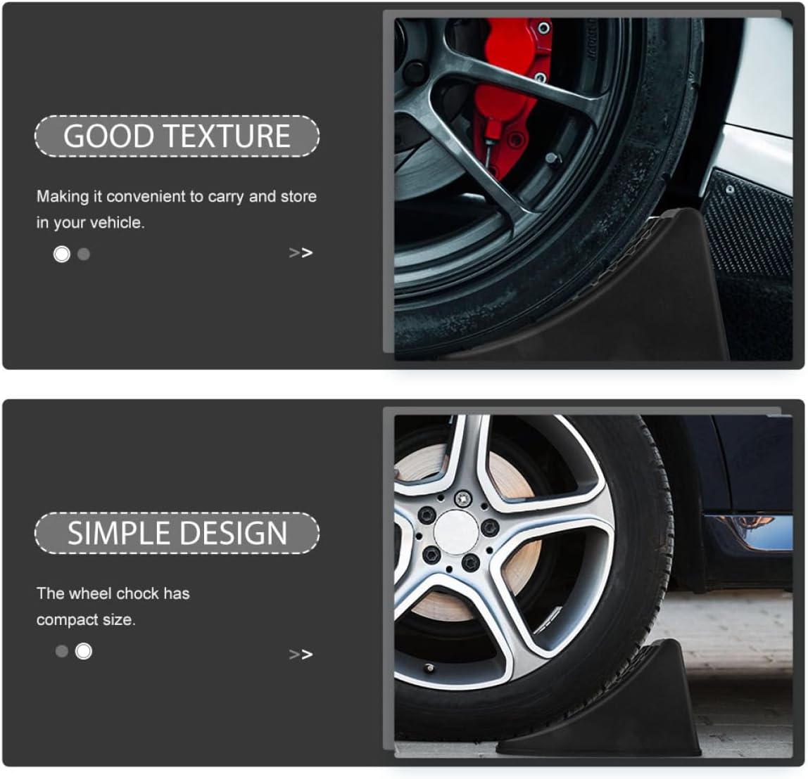 4pcs Non-Slip Trailer Wheel Chocks Wedge for Rv Trucks and Cars Material Enhanced Stability for Safe Vehicle Parking