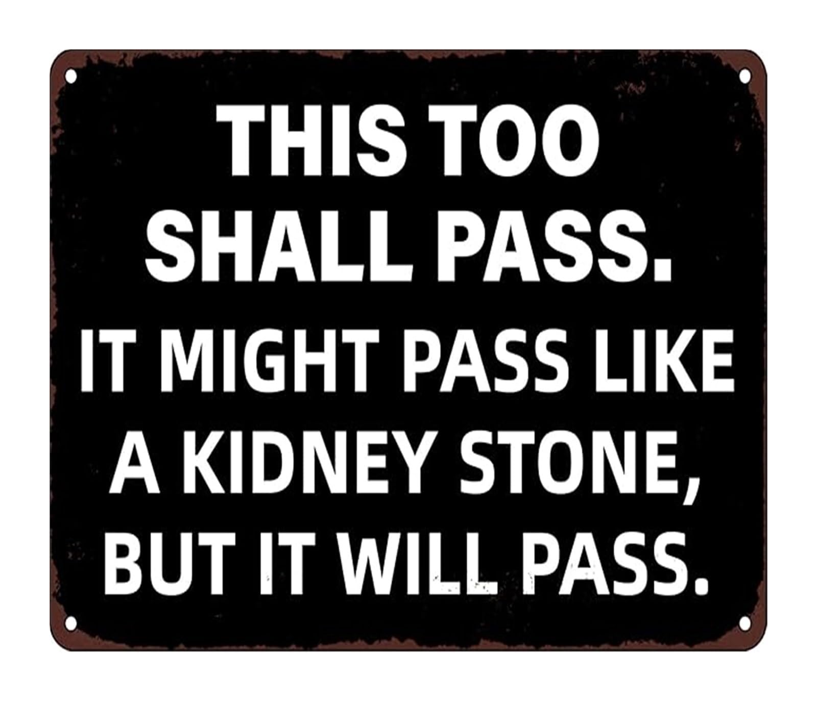 IDGTTLDF This Too Shall Pass Funny Quote Metal Tin Sign Vintage Humorous Saying for Man Cave Wall-Art 8 X 12 in