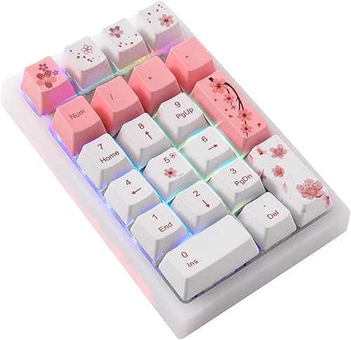 BOYI TD21 - Teclado numérico intercambiable en caliente, 21 teclas, mini teclado portátil Numpad Bluetooth 5.02.4GHzteclado con cable de número PBT,