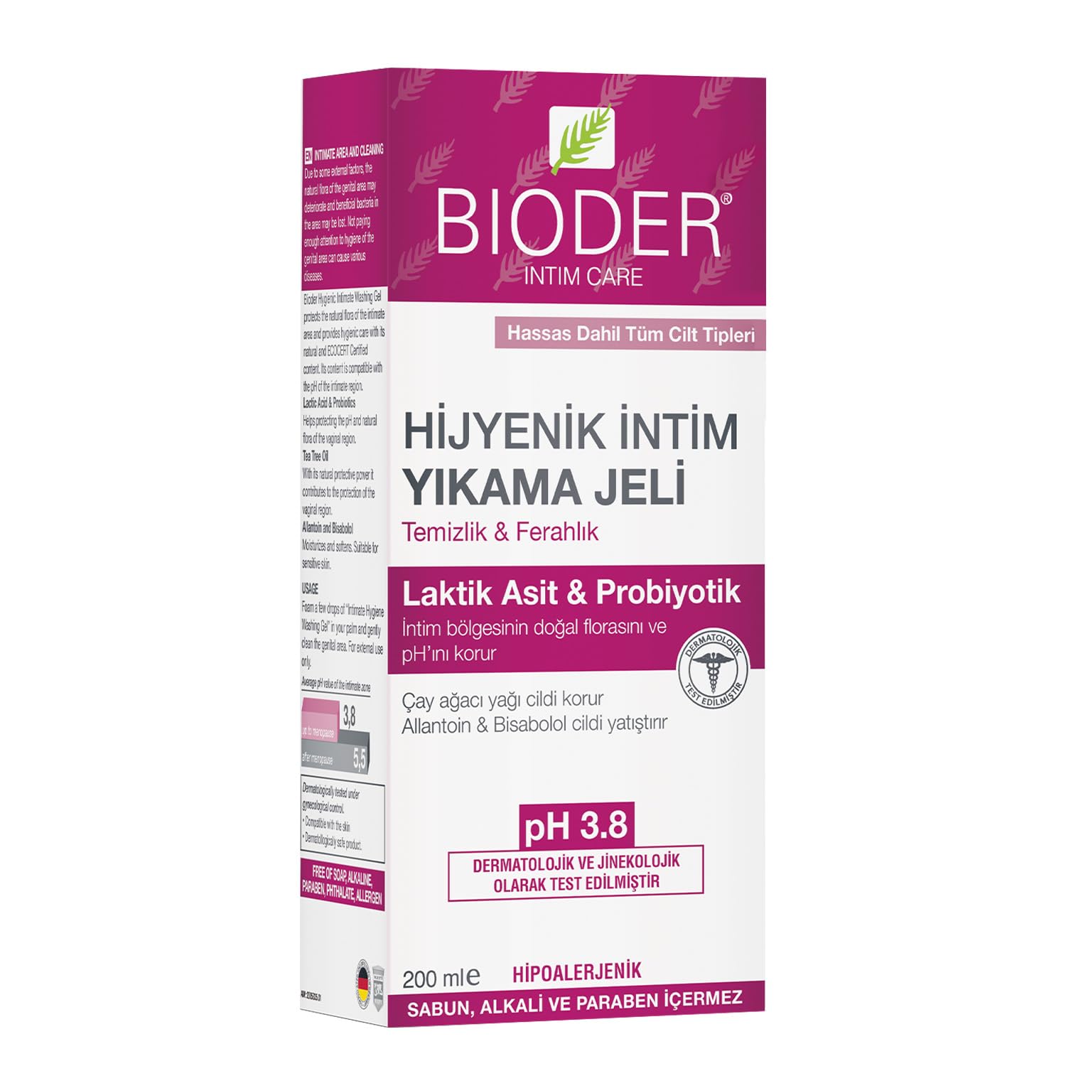 Bioder Hijyenik İntim Yıkama Jeli Hipoalerjenik Tüm Ciltler (1 x 200 mL)