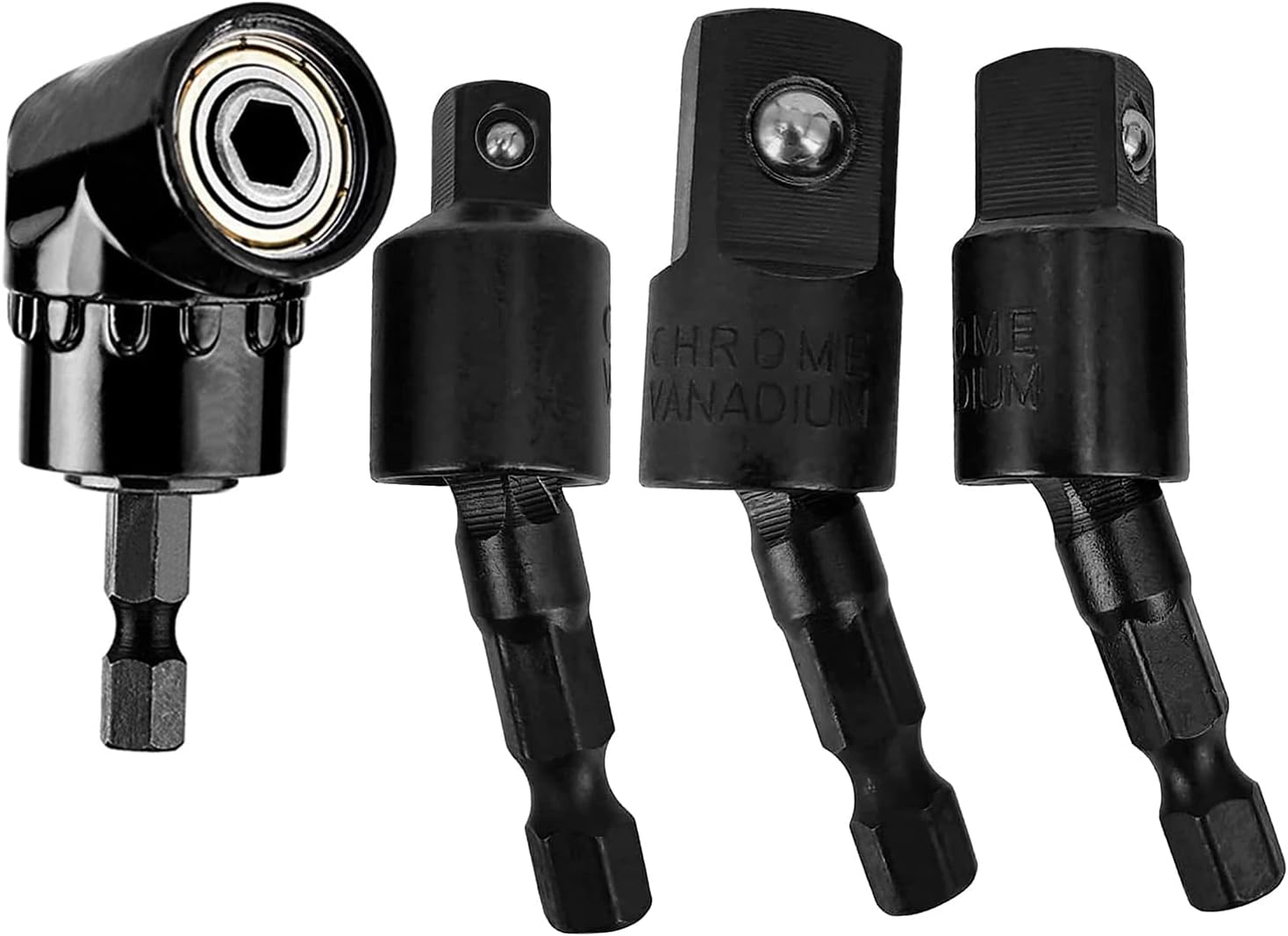 4 PCS Power Drill Sockets Adapter Sets, 360°Rotatable Hex