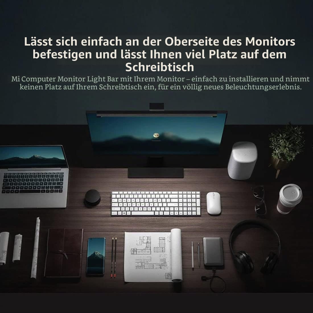 Xiaomi Mi Computer-Monitor-LED-Lichtleiste, kabellose Steuerung, einfache Installation, zusätzliche Computer-Beleuchtung, ohne Platz auf dem Schreibtisch zu beanspruchen