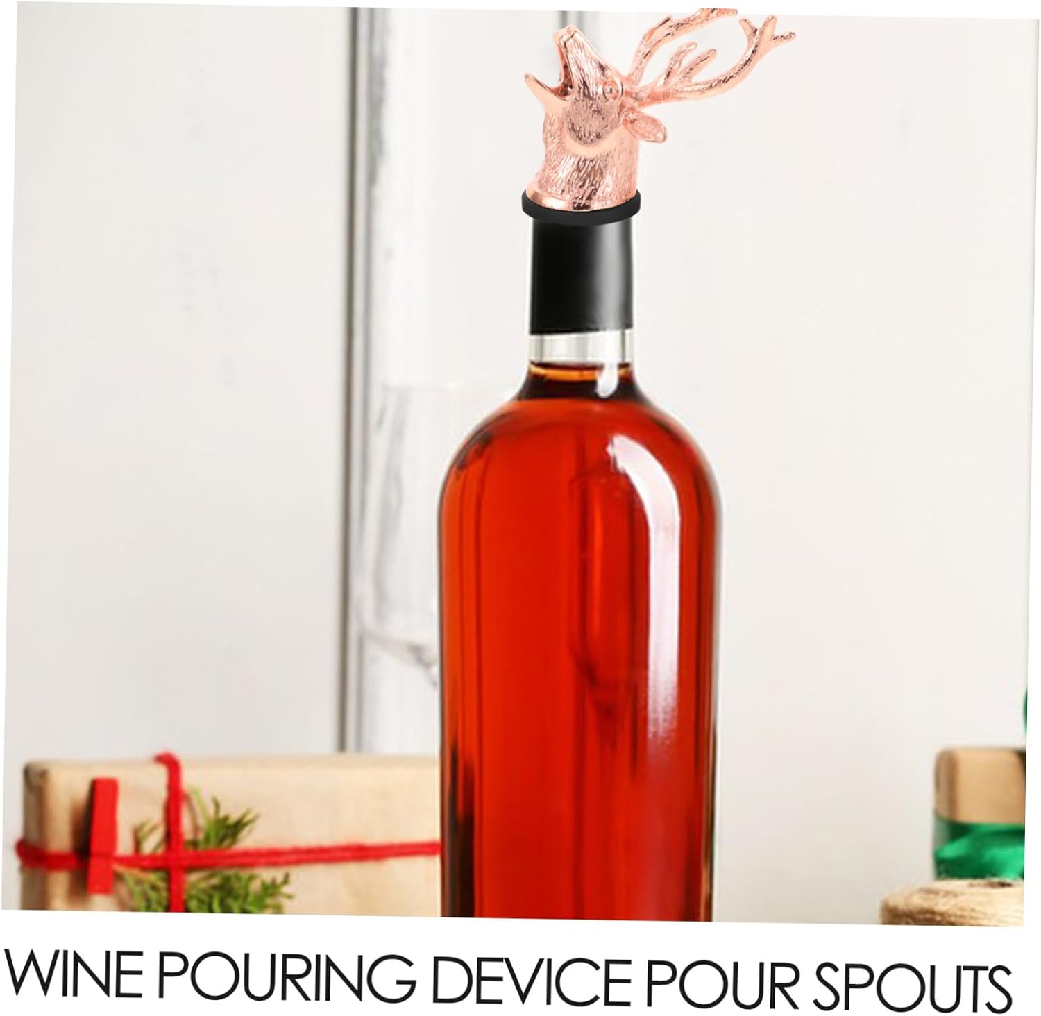 Deer Head Wine Pourer Aerator Spout for Bartending Unique Design Wine Stopper Efficient Pouring Versatile Use Liquor