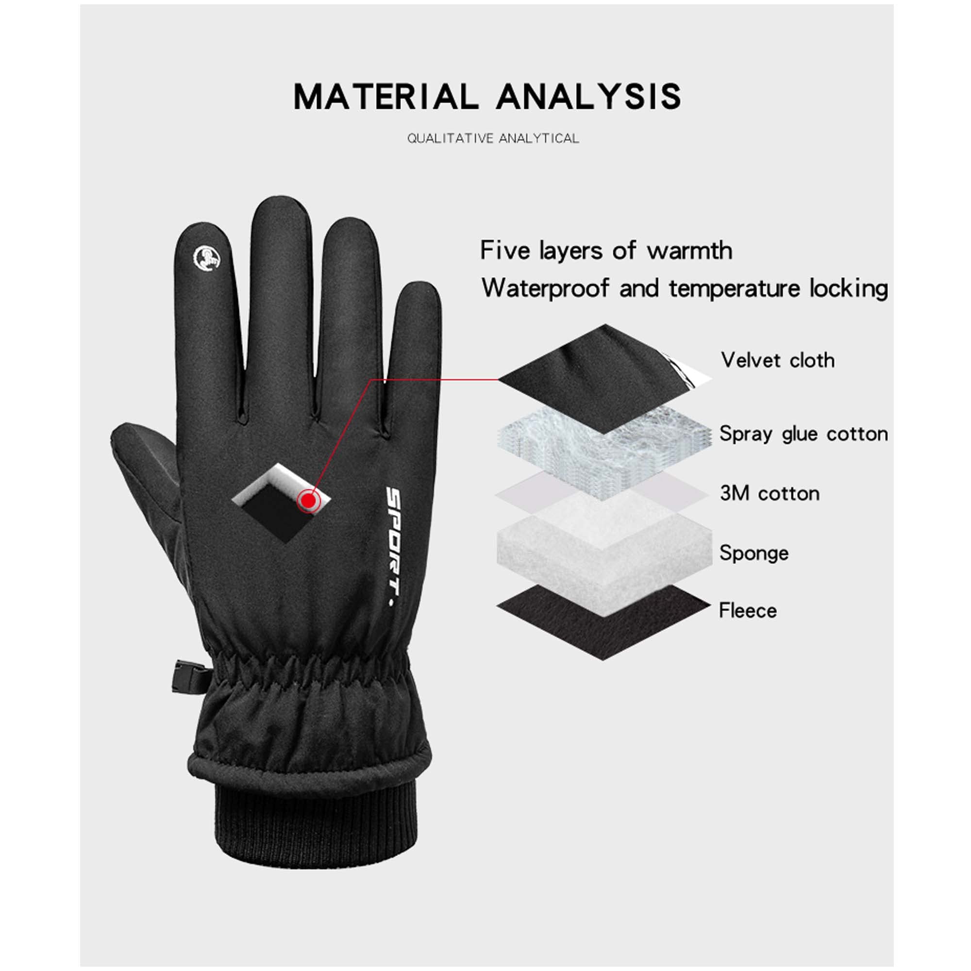 Gants d'hiver pour hommes et femmes, imperméables, coupe-vent, pour écran tactile, Sports de plein air, chauds, cyclisme, Ski, doigt complet, antidérapants