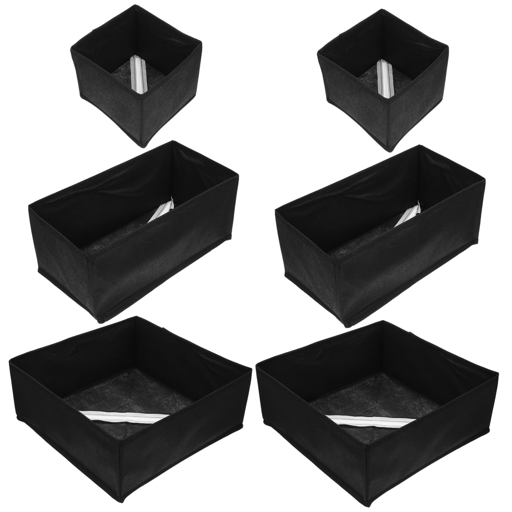 6 Stück Teiliges Set Faltbare Aufbewahrungsboxen aus Vliesstoff Atmungsaktive Organizer für Unterwäsche und Socken Robust und Platzsparend für Kleiderschrank Reise und Zuhause