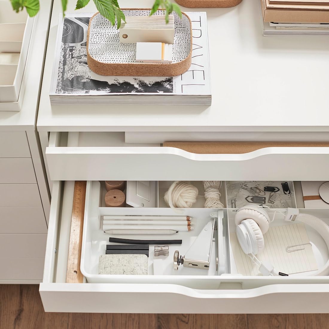 KUGGIS Insert avec 8 compartiments Blanc – Organiseur de rangement compact pour tiroirs, placards et accessoires de bureau
