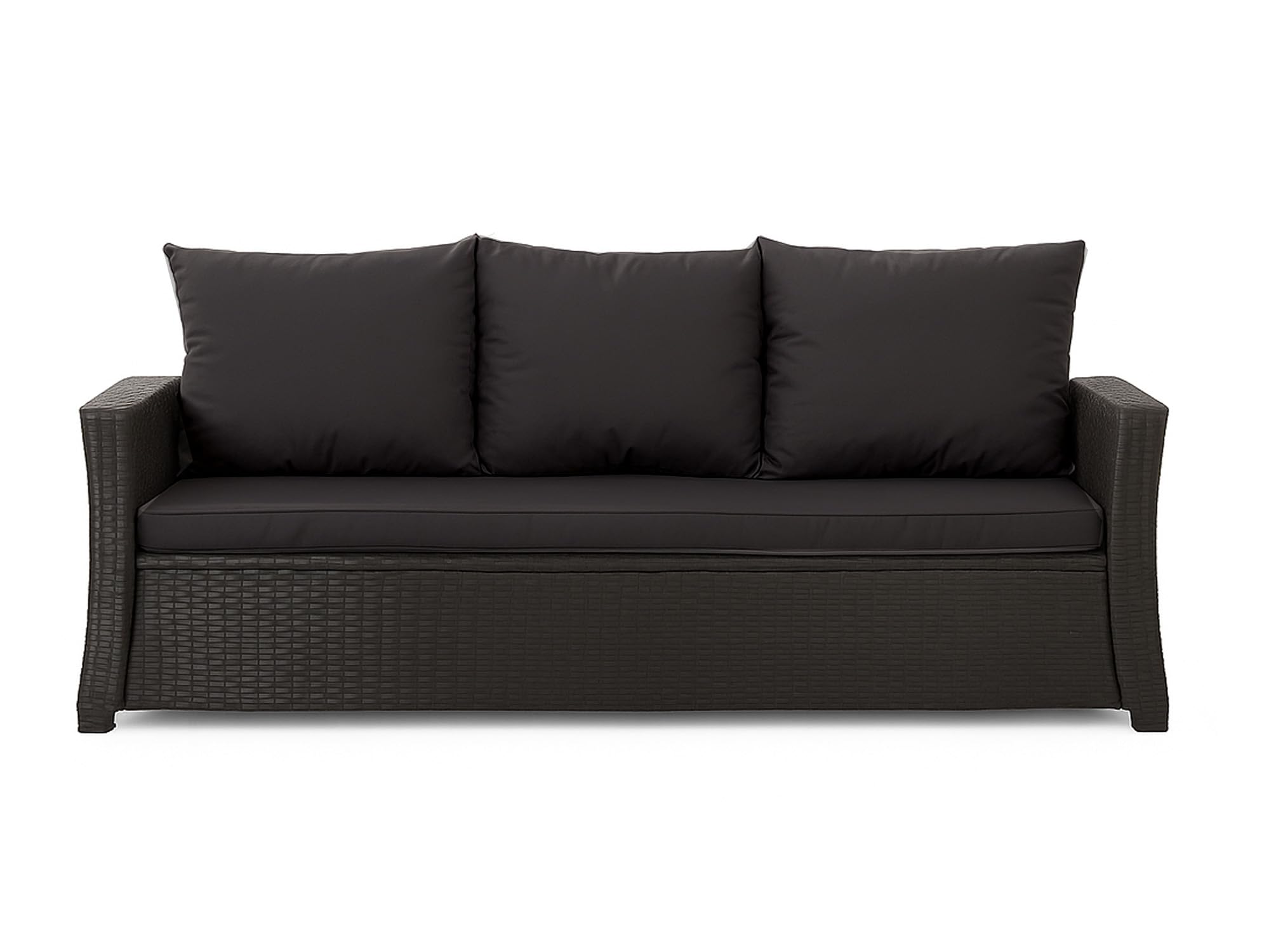 Cuscino per panca - Cuscino per seduta esterna per panca da giardino in polyrattan - Cuscino per panca per sedile in rattan dondolo (Nero, 150 x 50 x 50 cm)