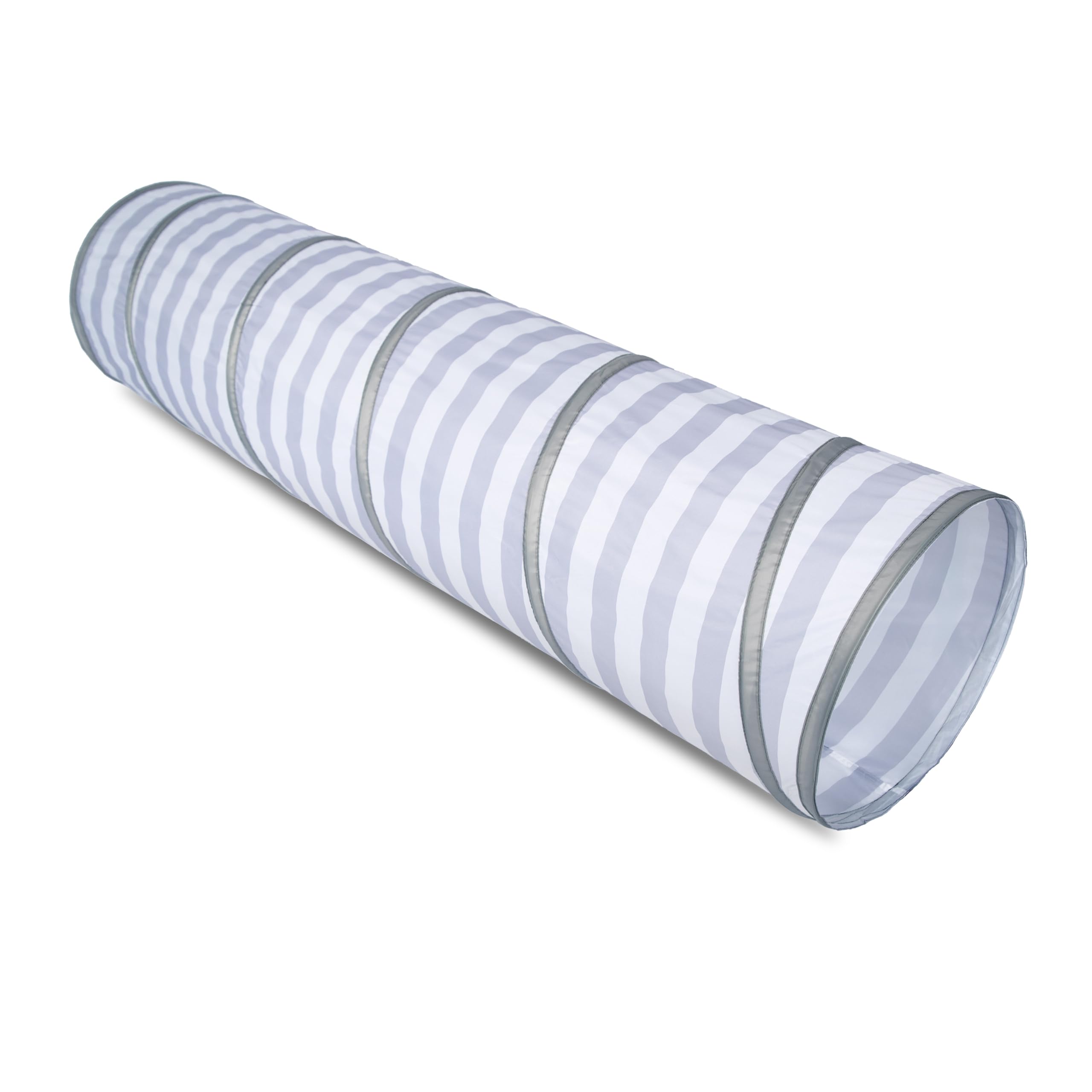 Relsy Grey Striped Pop Up Tunnel for Kids Toddlers, Pets, Grey Stripe Tunnel, 180cm x 45cm