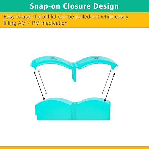 Miniatura 3 de Pastillero mensual para 30 días, 2 veces al día, un mes pastillero AM PM, pastillero de viaje de 4 semanas, contenedor de píldoras de 31 días,