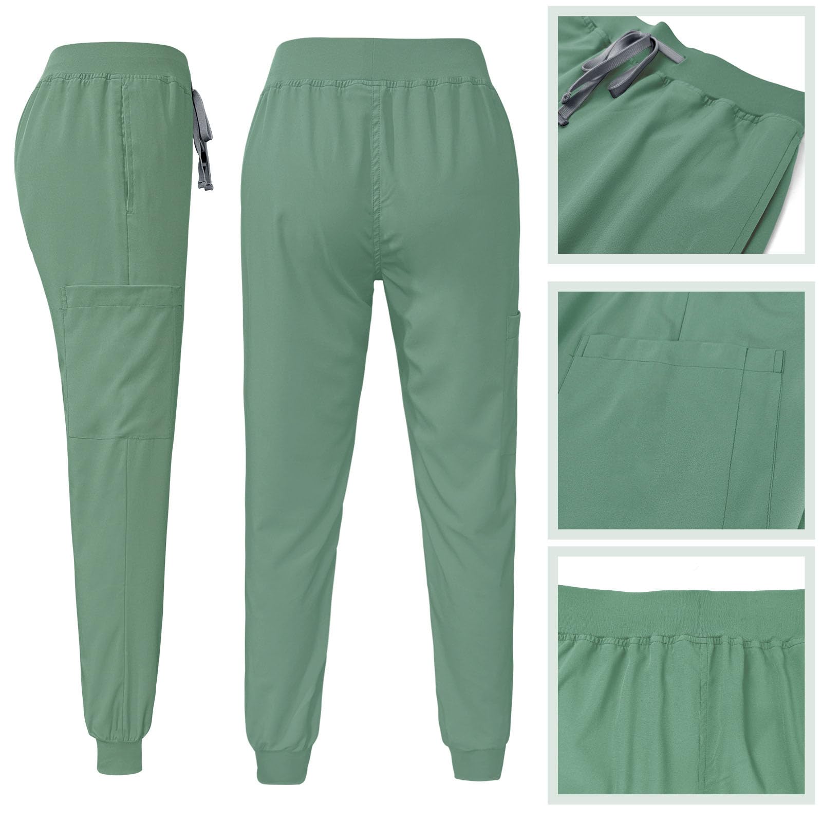 Set di scrub femminili, top con scollo a V e pantaloni da jogging, set personalizzato per infermieri e chirurgici