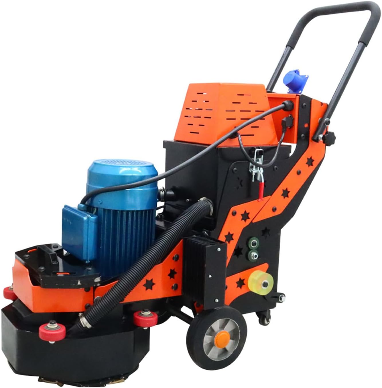 Electric Concrete Floor Grinder Dust Free Grinding Heavy Duty Floor Polisher with 6 Discs for Epoxy Terrazzo Marble Ground 220V 4KW