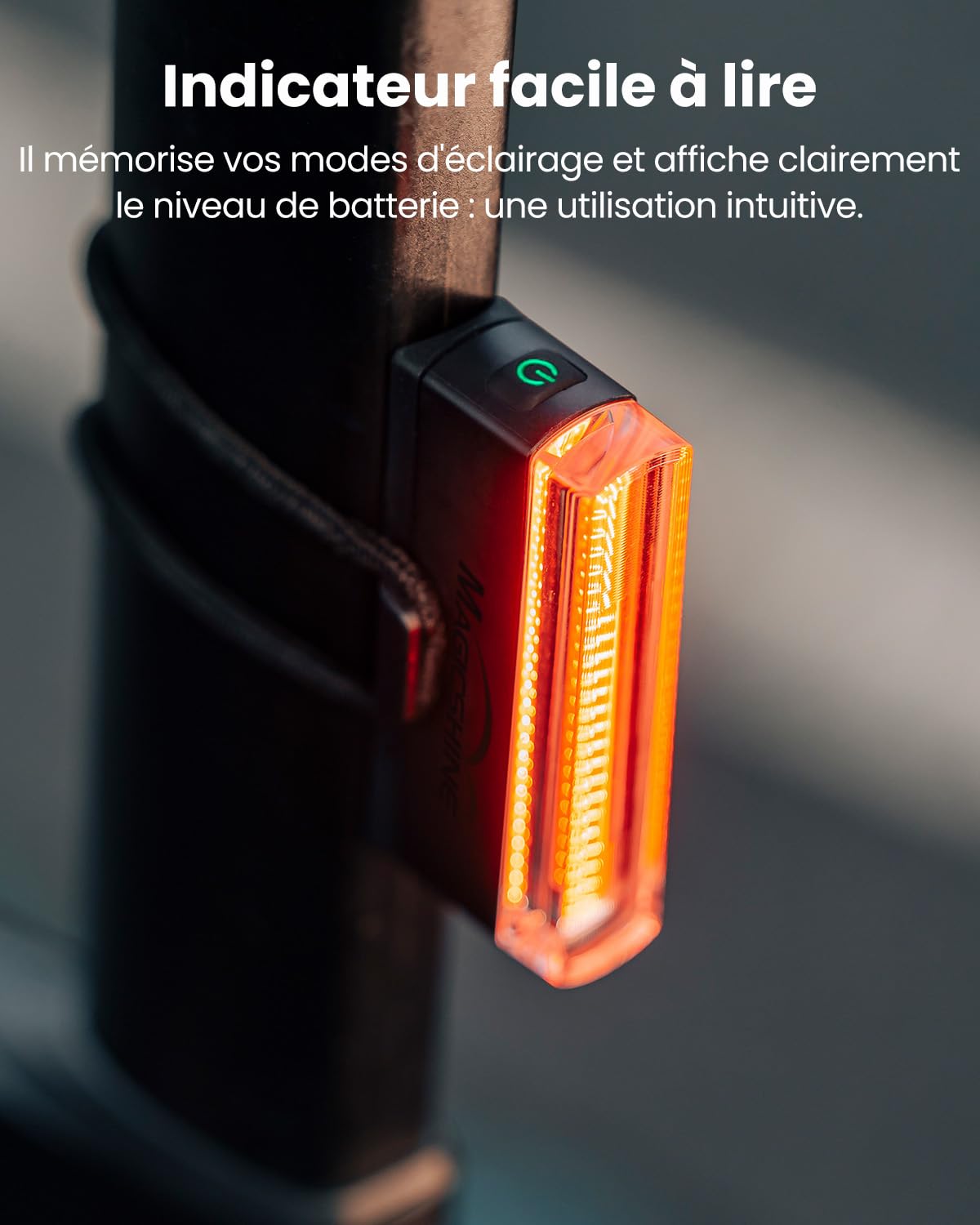 Magicshine SEEMEE 50 V2.0 Feu arrière de vélo avec USB C Rechargeable, 50 lumens, étanche IPX6, Feux arrière pour vélo de Nuit, Feux arrière intelligents pour vélo de sécurité