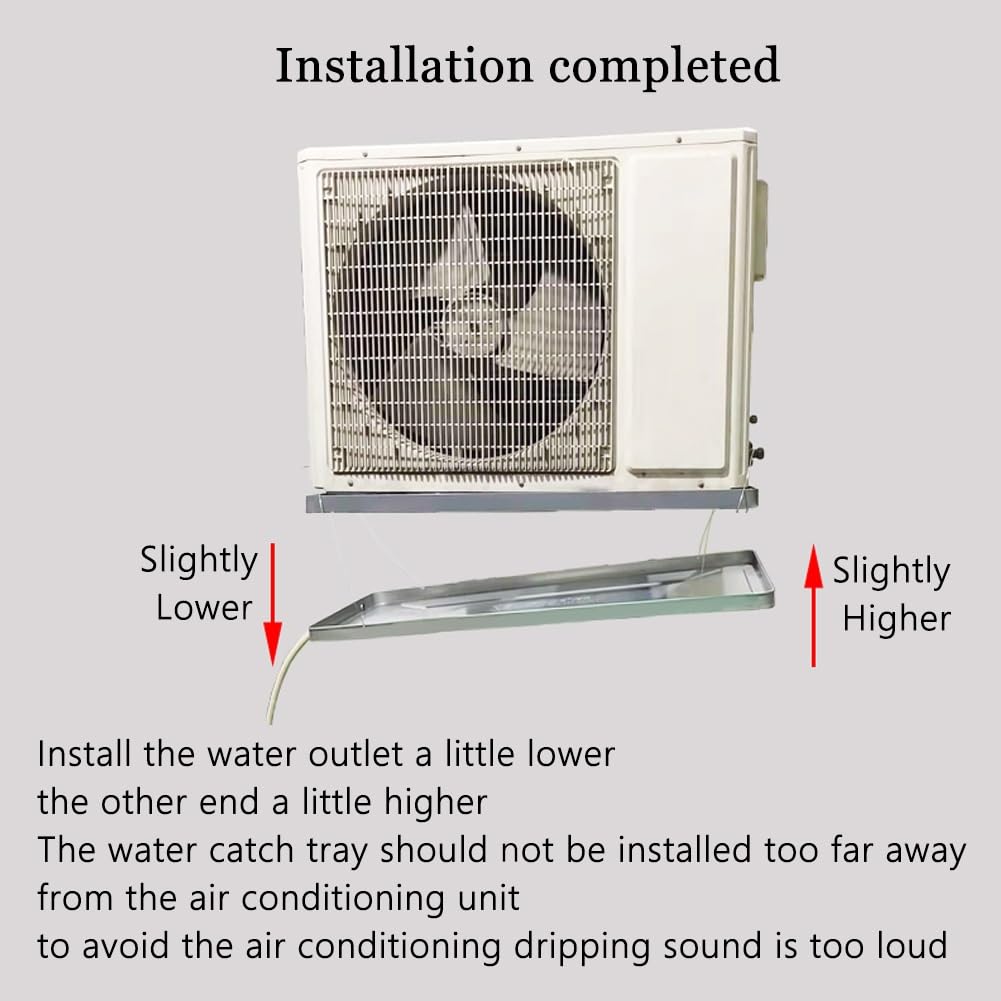 Leckagewanne For Klimaanlagen, Auffangwanne Aus Edelstahl, 1-5 PS-Klimaanlage Innen Und Außen, Gemeinsame Leckagescheibe, Kondensatablaufwanne, HVAC-Ablaufwanne(Color:201 Stainless Steel,Size:83*36*3c