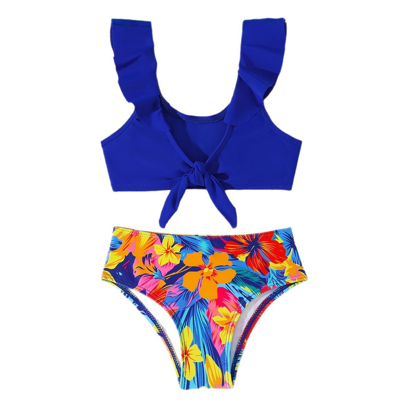 Generisch Traje de natación para niña, traje de baño de dos piezas para niñas con protección 50+ bañador para playa, piscina