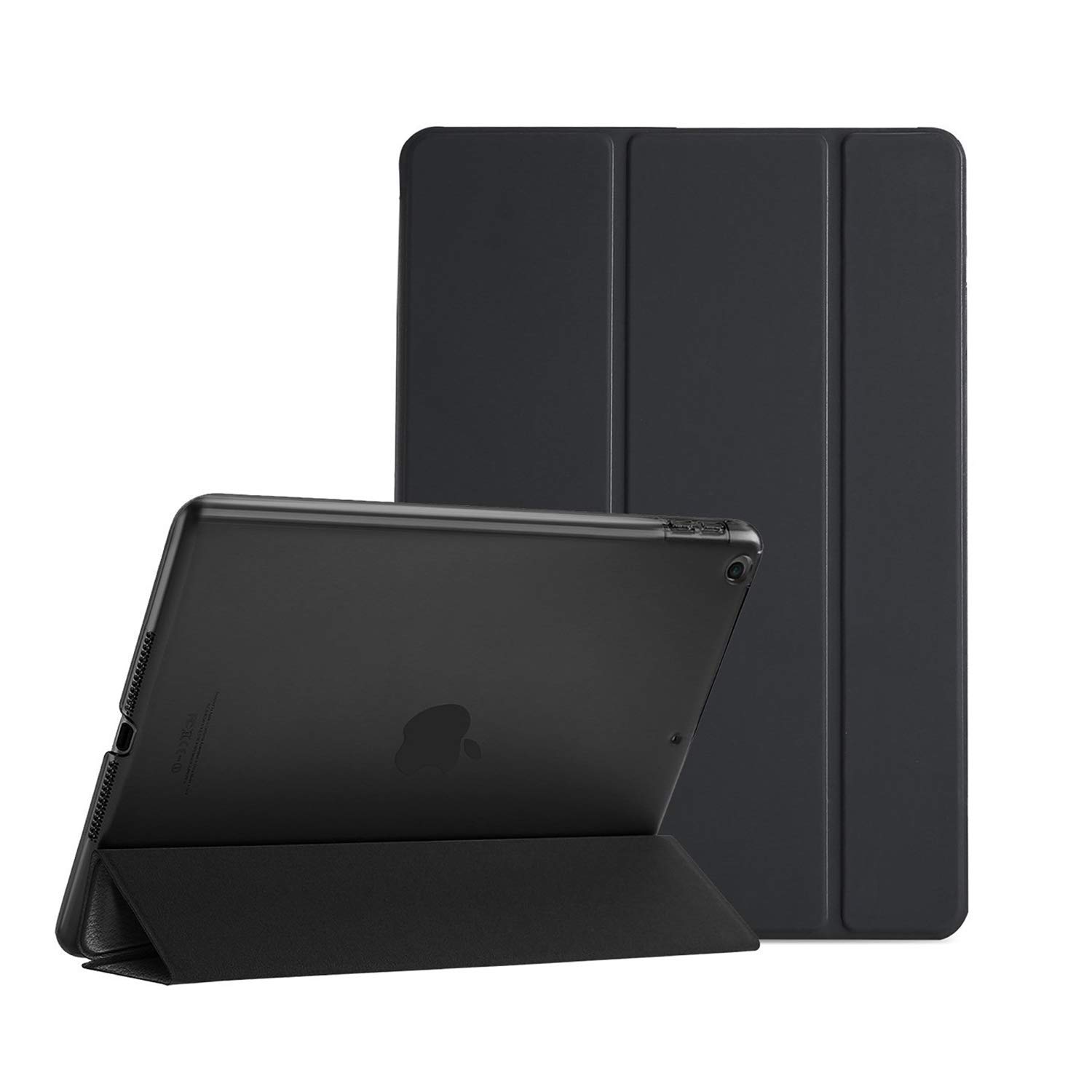 Ntech Cases Smart Tri Fold Cover for iPad Pro 1 Gen 2015 A1584 A1652 with Translucent Back - Black, 12.9in