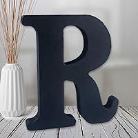 Vista 23 de AOCEAN Letras de madera de 6 pulgadas en negro, letra de madera sin terminar para letras decorativas de pared, letras en relieve, letrero de corte