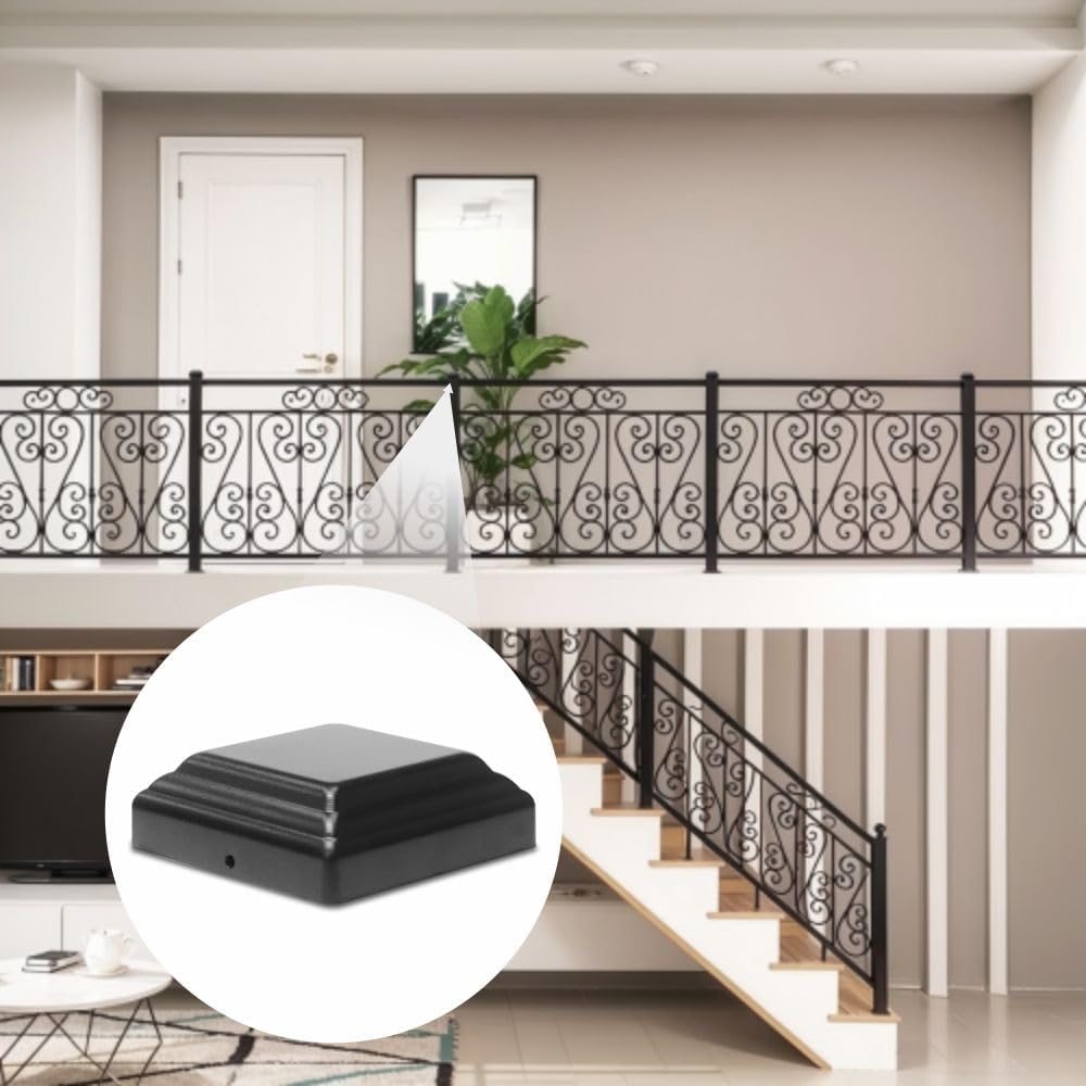 4x4 Aluminum Pyramid Post Cap Cover, Fits 4x4 Nominal Wood Powder Coated Matte Outdoor Post Caps Cover, Fence Wood Post, Decking, Waterproof (Black 4in 4P)