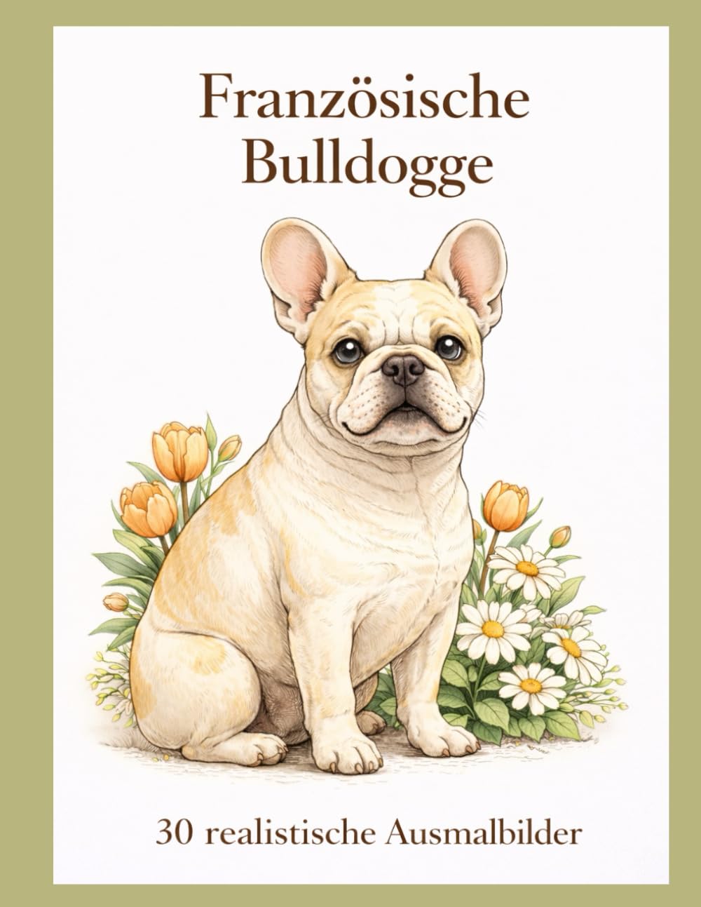 Französische Bulldogge: Malbuch mit 30 realistischen Ausmalbildern