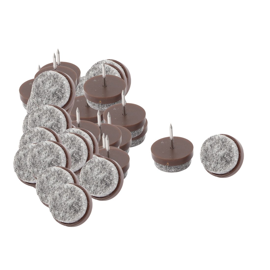 Metal Tip Home Furniture Round Base Skid Protector Chair Table Foot Nails 20pcs Brown id 72a ca9 7f8