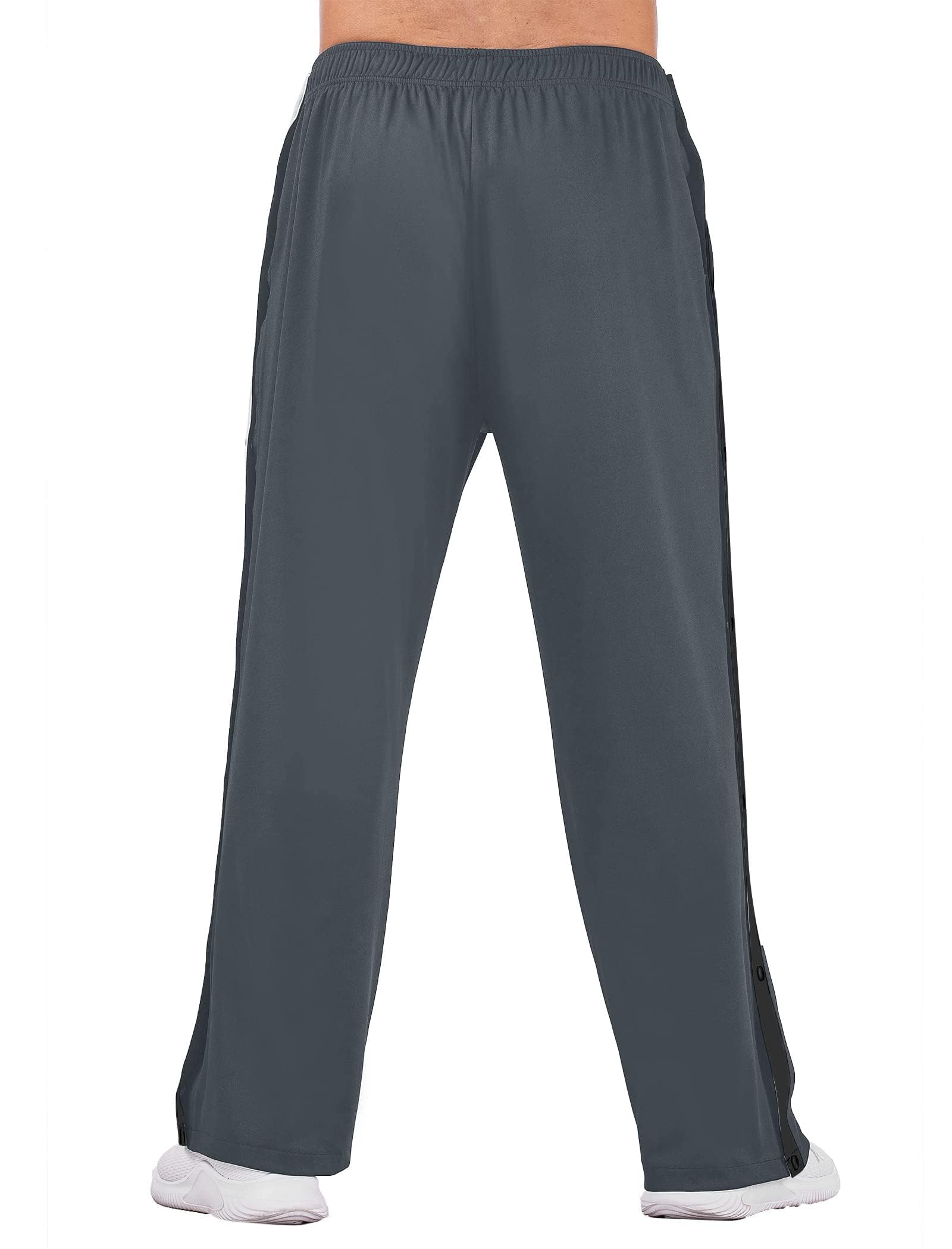 PINSPARK Pantaloni da Jogging Pantaloni da Riabilitazione da Uomo Pantaloni da Allenamento con Apertura Laterale con Bottoni Automatici Laterali Pantaloni Sportivi Postoperatori