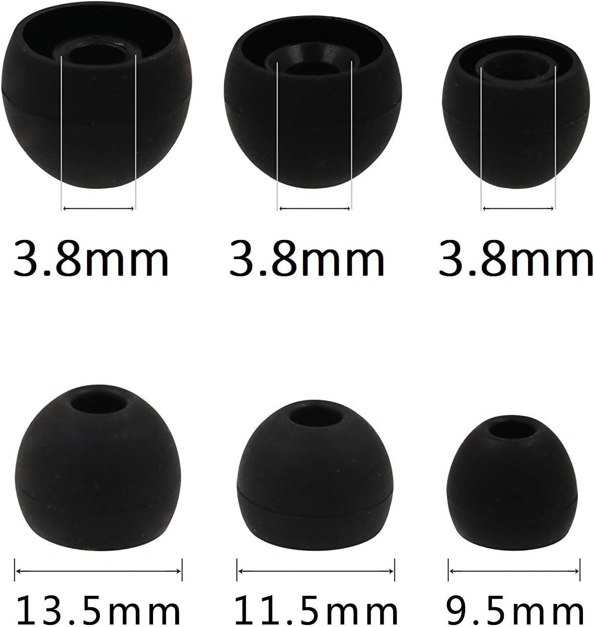 12 Almohadillas de Repuesto para Auriculares S9, Note8, S8, AKG, JNSA Earbuds Eargels para Samsung Galaxy S9 S8 Note 8, SML 3 tamaño 6 Pares de Almohadillas de Silicona Suave
