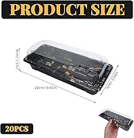 Vista 2 de 20 recipientes de sushi con tapa, bandeja de sushi desechable, pequeñas cajas de sushi para llevar, cajas rectangulares para llevar, caja