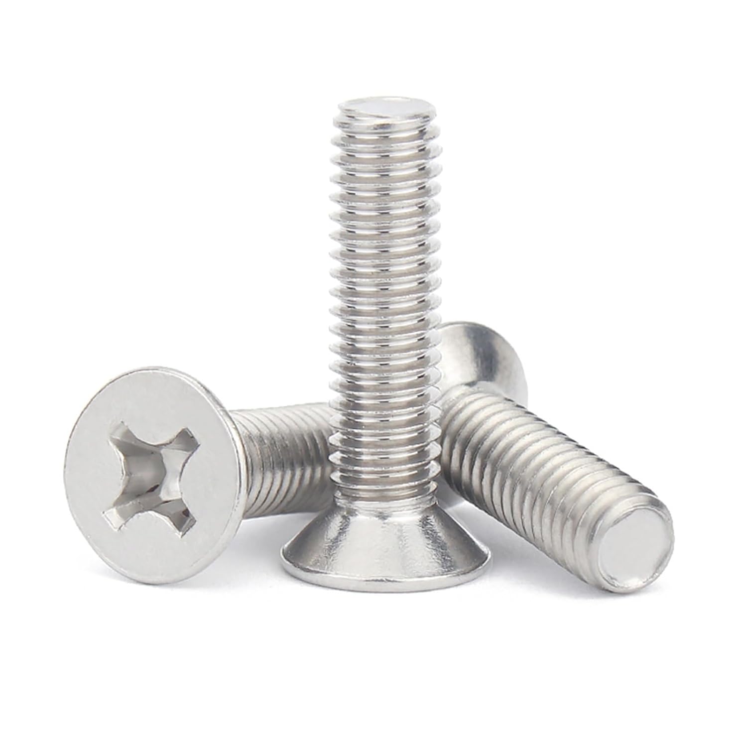 Flat Head Machine Bolts, 200 Pcs 304 Stainless Steel Cross Flat Countersunk Head Screw Bolts(2mm)