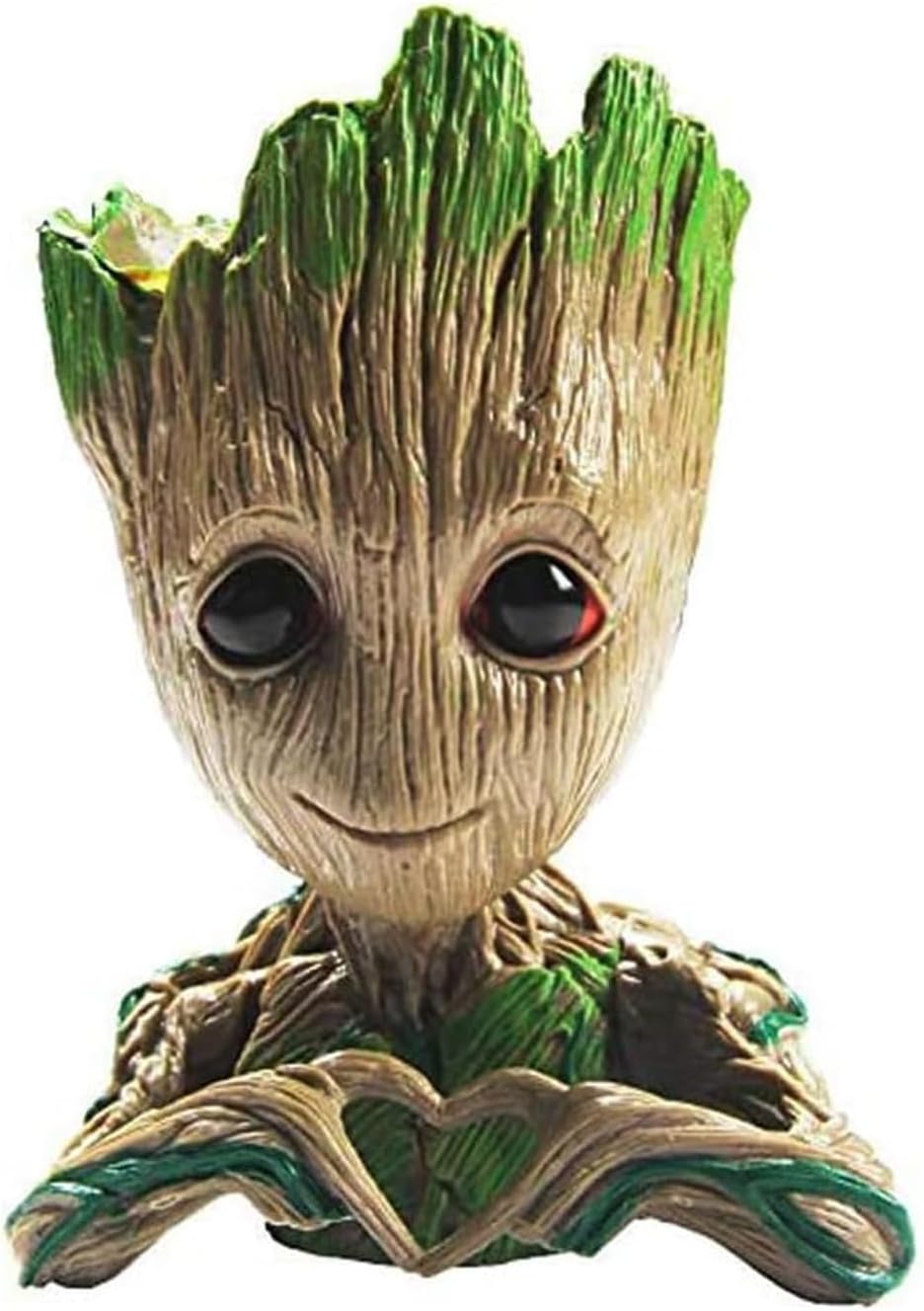 B-Best Baby Groot Pen Pot Tree Man Pens Holder or Flower Pot with Drainage Hole Perfect for a Tiny Succulents Plants 6" (Brown)