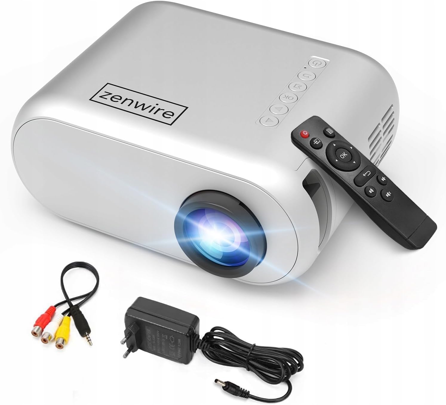 Спераду і зверху view of the Zenwire D300S Mini Projector