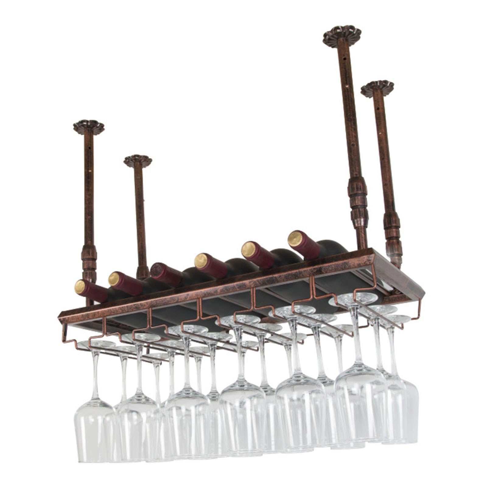 Étagère à vin murale réglable et support mural verres pour cuisine et salon tendance