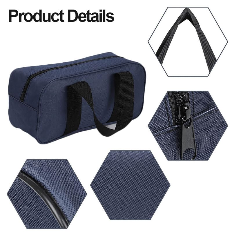 Bolsa de herramientas pequeña con boca ancha y asa de transporte, bolsas organizadoras de herramientas impermeables para llaves, alicates y herramientas de bricolaje en taller, obra y reparación del — view 4