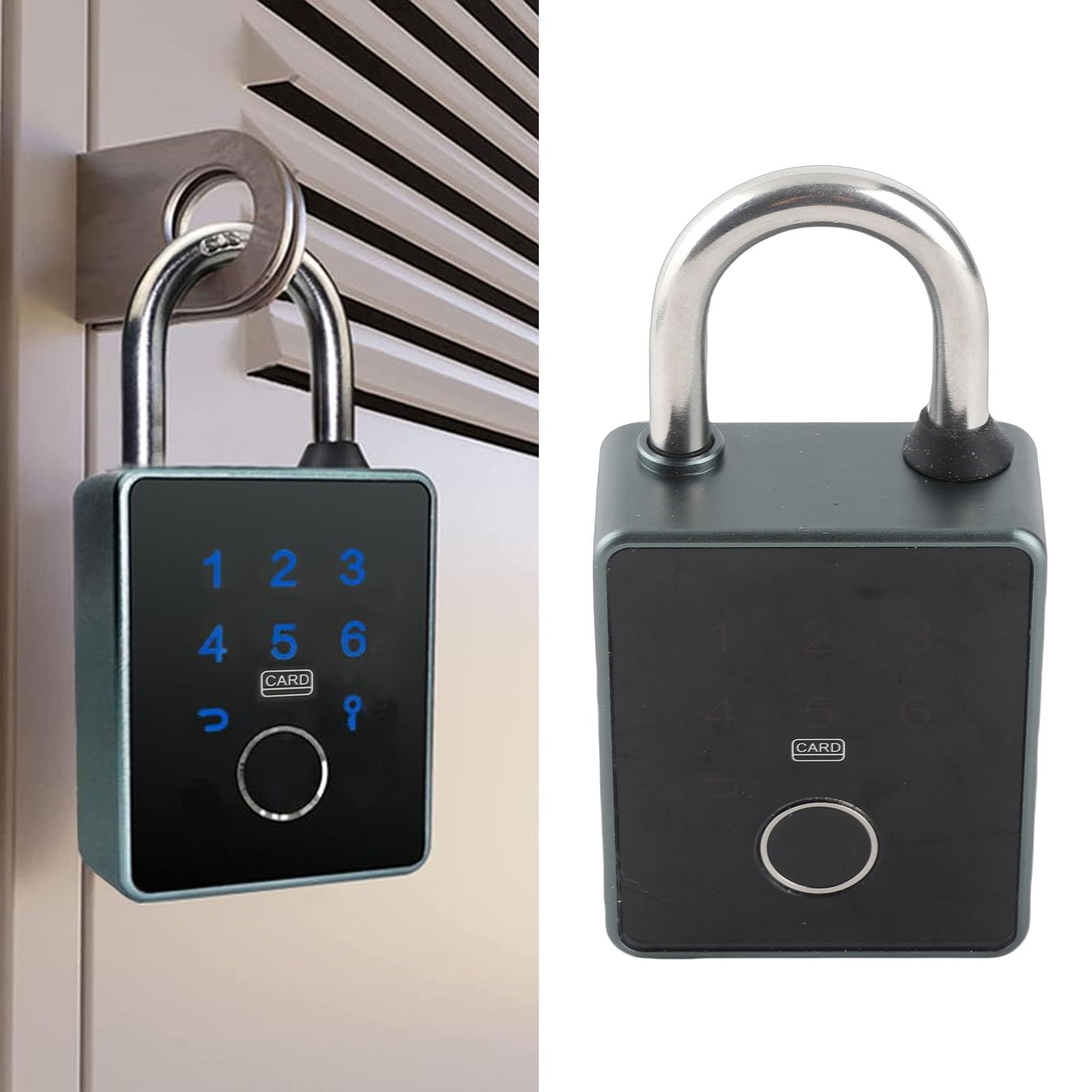 Lucchetto a Combinazione per Armadietto, Serratura per Armadietto Palestra Elettronica Intelligente Senza Chiave Controllata APP Biometrica con Impronte Digitali, Serratura per Capannone con