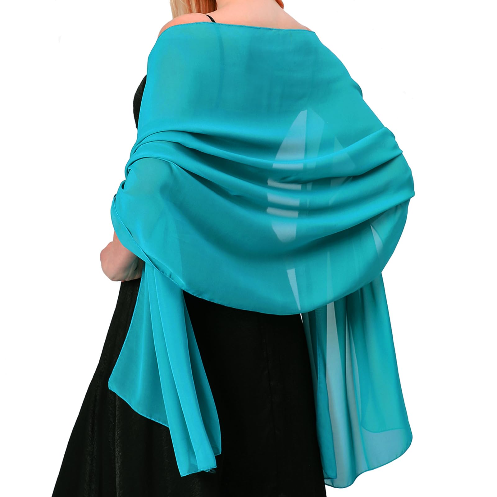 lifwimner Scialle Donna In Raso Chiffon Silky Sciarpa Tinta Unita Wrap Stola Per Sposa Damigella Cerimonia Matrimonio Serata