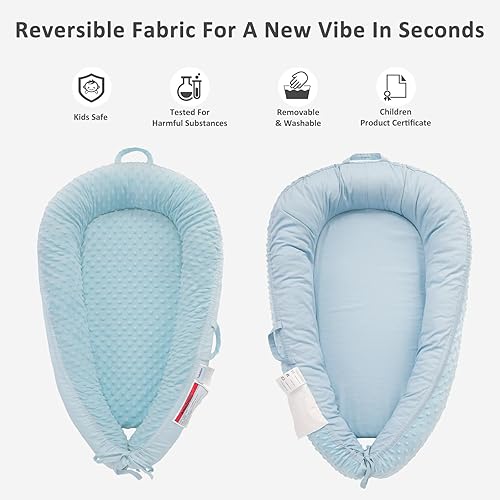 Miniatura 3 de Tumbona para bebé, almohada para tumbona para recién nacido, suave y transpirable, nido de recién nacido para bebés de 0 a 24 meses, almohada de