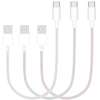 Vista 9 de [Certificado Apple MFi] Cable de carga corto para iPhone (paquete de 3 de 8 pulgadas), cable de carga USB a Lightning para Apple, cable de carga