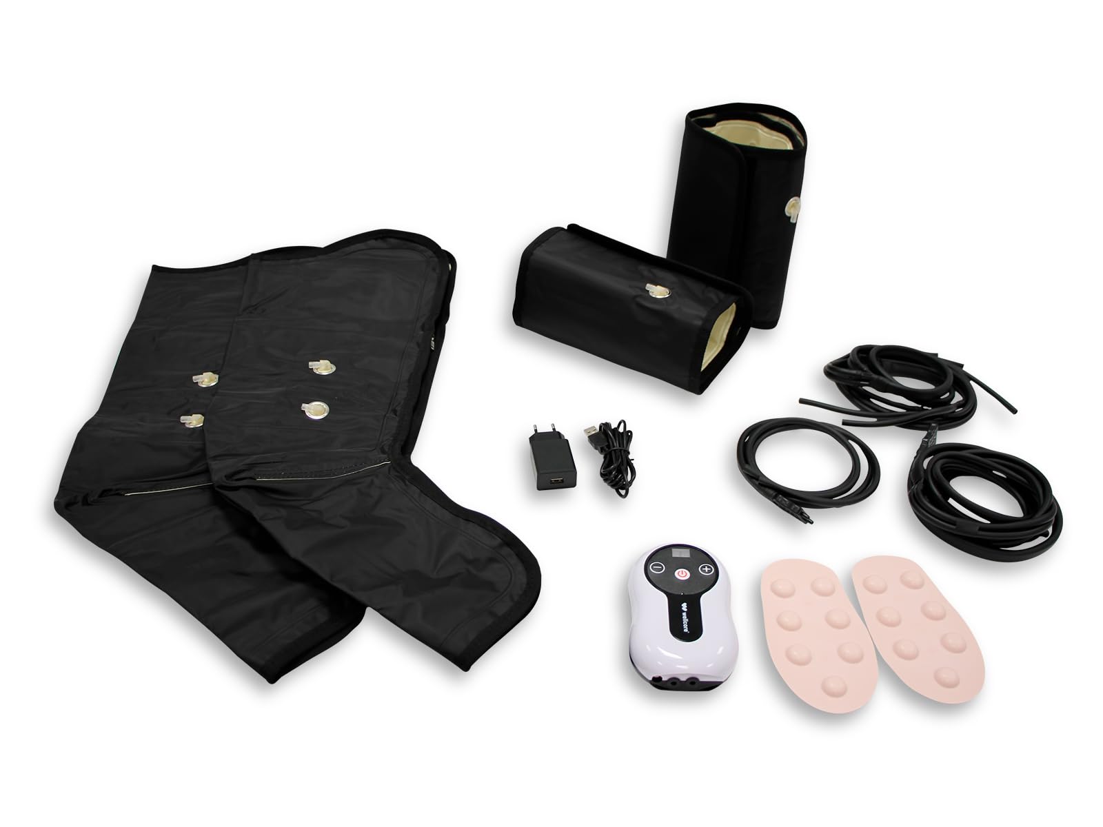 WELLCORE - Stivali pressoterapia con USB, 9 livelli di intensità | 2 modalità di massaggio | Facile da usare, 10 W, massaggio rilassante, sollievo per gambe stanche