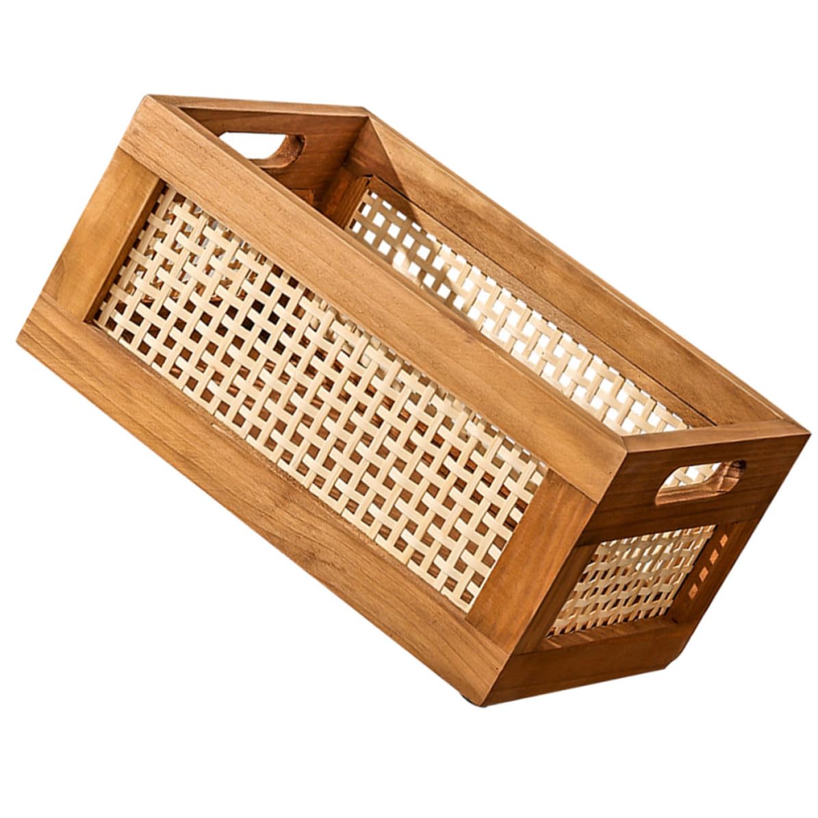 Panier en bois massif tressé pour organiser vos espaces de vie avec charme