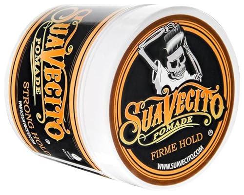 Suavecito Pomade Firme (Strong) Hold 4 oz, 1 Pack - Strong Hold Hair Pomade for Men or Boys - Medium Shine Water Based Wax Like Flake Free Hair Gel - Easy To Wash Out - All Day Hold For All Hair Styles