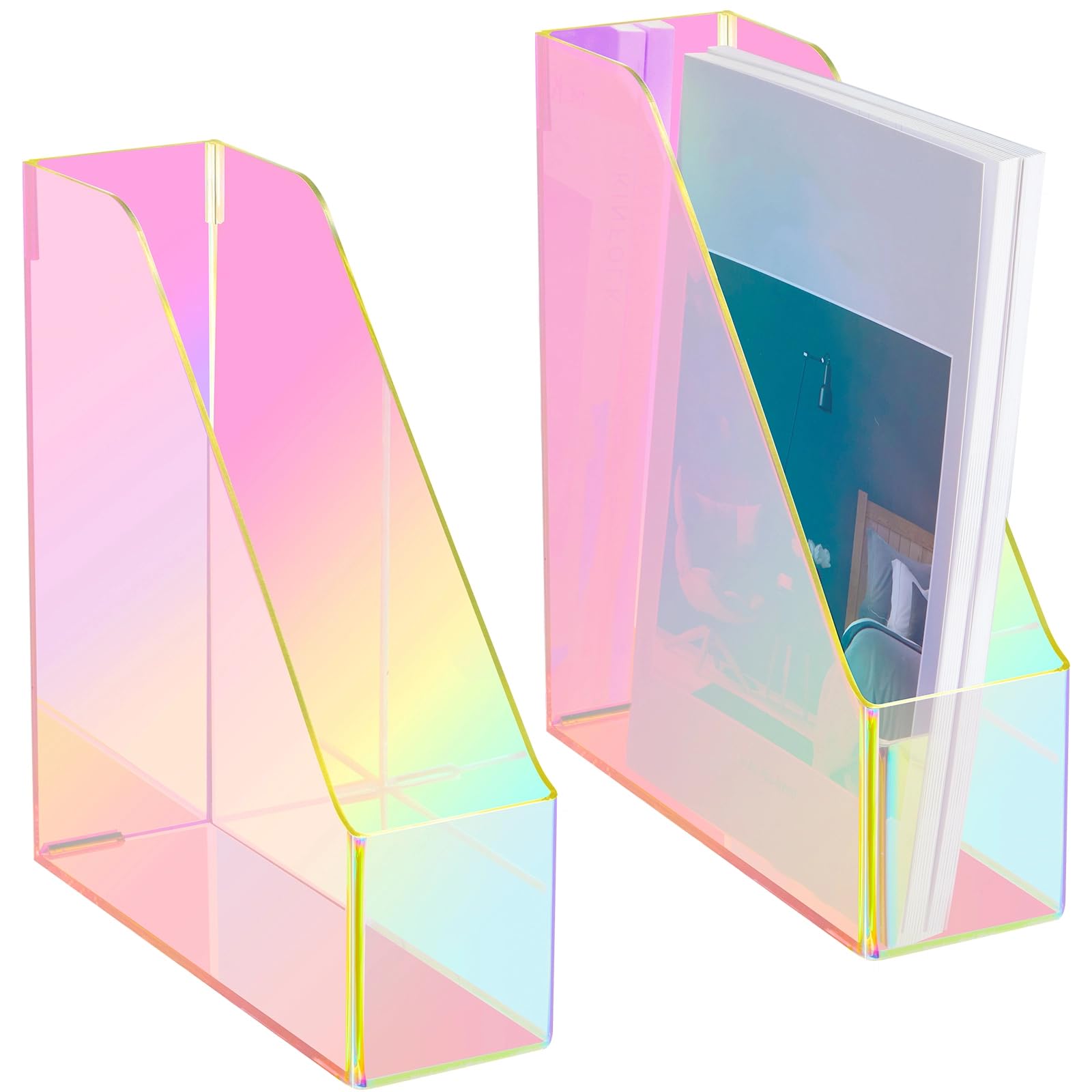 Amazon.com : Engrowtic 2 Pcs Iridescent Vertical Magazine File