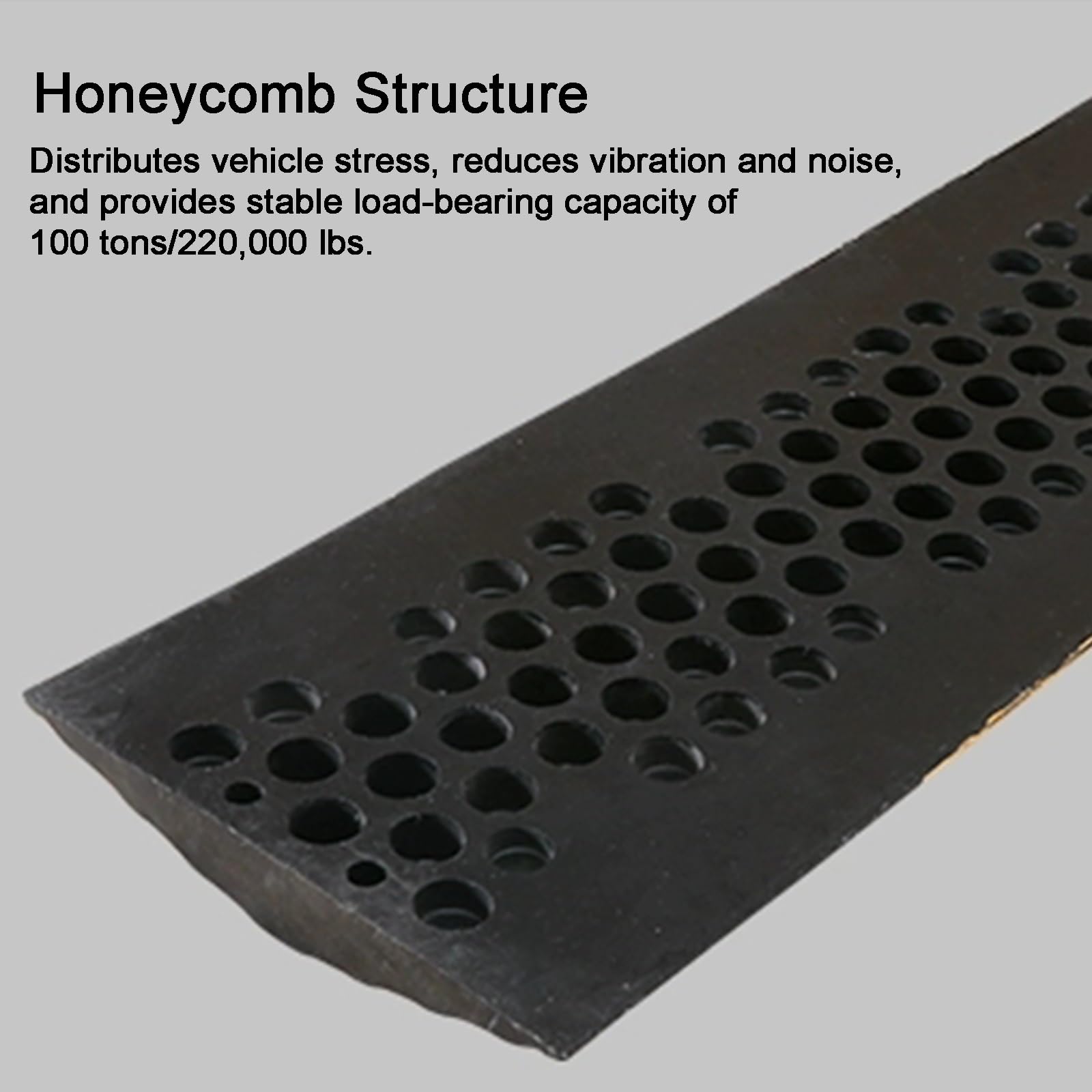 Badenes para Garaje de Goma, Reductores de Velocidad, 100x38x5 cm, Capacidad de 100 Toneladas de Servicio Pesado, para Caminos de Grava de Hormigón Asfáltico