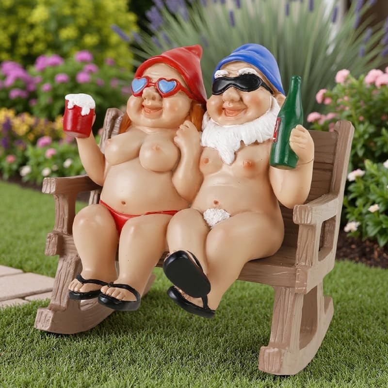 Garden Gnome Statue Couple in Love Collectible Figurine Indoor Outdoor Yard Home Décor Mom Dad Friends Gifts