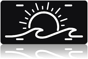 Sun and Ocean Wave Car Front License Plate Cover - Jazz Up...