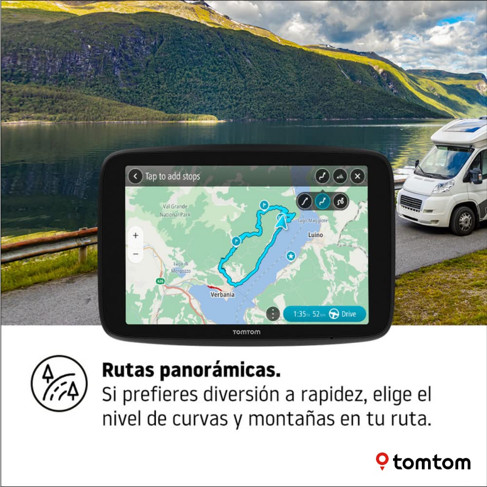 TomTom GPS Navegador para caravanas y Autocaravanas y PDI Go Camper MAX con Pantalla HD de 7"
