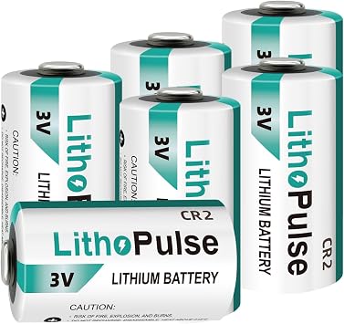 LithoPulse 6 Pack CR2 3V 1000mAh Lithium Battery for Flashlights Home Alarm System Non-Rechargeable CR2 Lithium Batteries 3 Volt