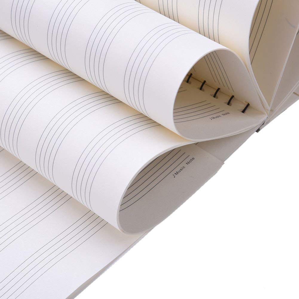 Lot de 10 carnets de musique, carnet de notes de musique, 50 feuilles/100 pages vierges, papier manuscrit de musique, carnet de notes à spirales, carnet de composition de musique (10 feuilles de