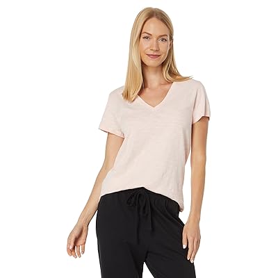 Lilla P V Neck Short Sleeve Back Seam T Shirts Women