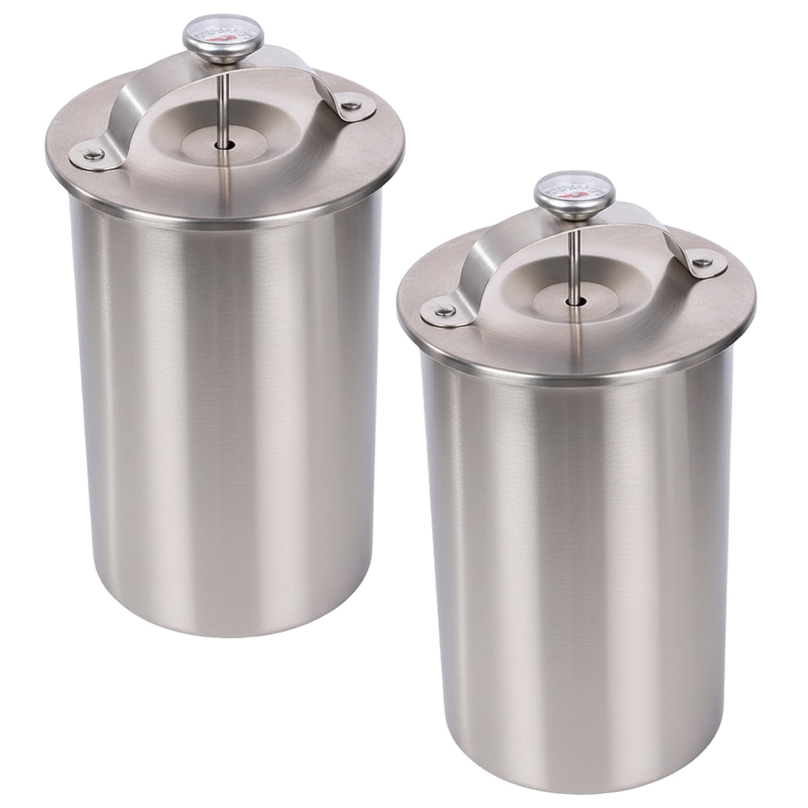 Imooreshine 2PCS Deli Meat Press with Thermometer Stainless Steel Lunch Meat Press for Homemade Lunch Meats, Sausage, Meatloaf 7.9x3.9 inch