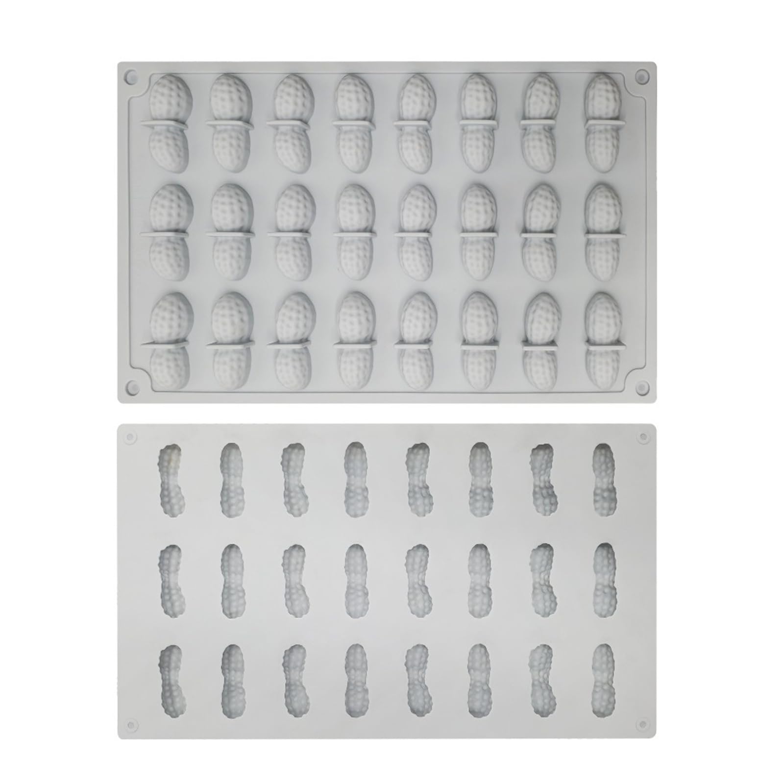 XuQiZZpp 2pcs 24 Cavity Peanut Chocolate Baking Mould Food Grade Silicone Mousses Cake for Family Gatherings and Celebratio