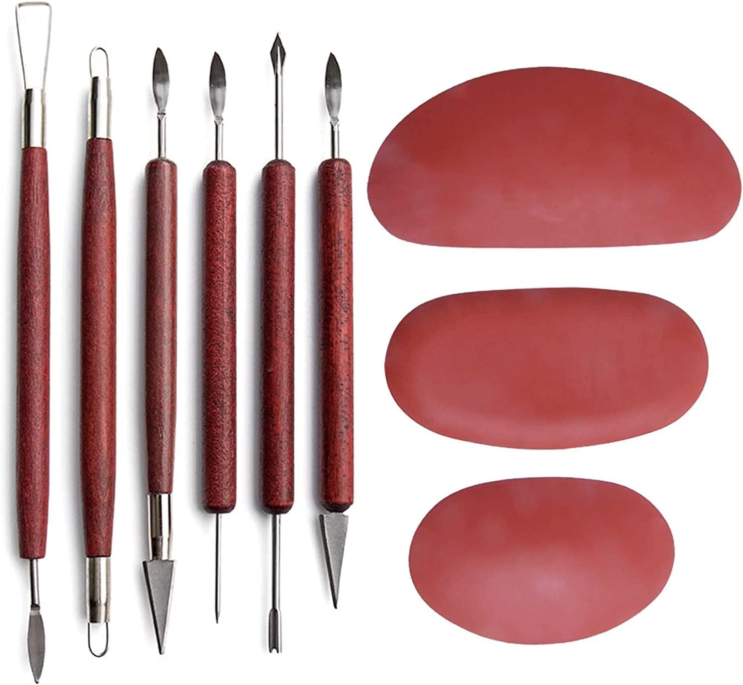 SYOSI 9 Pcs Clay & Pottery Tools, Pottery Ribs, for Sculpting, Modeling, Carving, Shaping