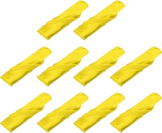 sourcing map 10 servilletas de tela de satén amarillo, servilletas de mesa cuadradas de poliéster, servilletas de mesa brillantes para eventos, bodas, fiestas, decoración de mesa, 17 x 17 pulgadas
